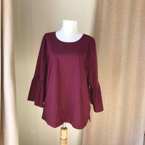 Marled Maroon Bellow Sleeve Top. NO tags. Has been worn. Excellent condition.